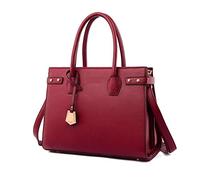 EBSBAG Damen Clutch Lederhandtasche Mode Umhängetasche Damen Große Handtasche (Color : Red, Size : (30cm(Max Length(50cm))