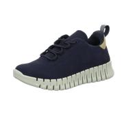 Slip-On Sneaker ECCO "GRUUV W", Damen, Gr. 37, blau (marine, beige), Leder, sportlich, Schuhe, Freizeitschuh, Halbschuh, Slipper mit ergonomischer Fluidform Sohle (43474048-37) marine, beige
