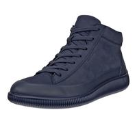 ECCO Alltag-Travelschuhe Soft Zero Bootie WP Mid-Cut (Premium-Leder, wasserdicht) marineblau Damen, Größe Euro (US) 36