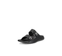 ECCO Cozmo Damen-Sandalen mit zwei Bändern und Knöpfen, Schwarz