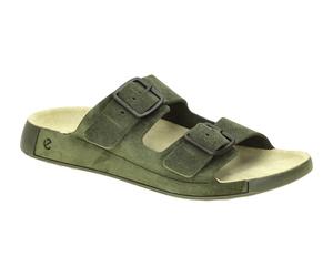 Ecco Cozmo Herren Pantolette grün olive Schnalle 500984 - Größe 39