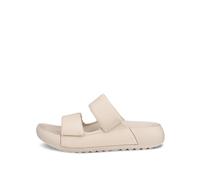 Ecco Pantolette Cozmo PF Plateau Klett Vollnarbenleder Beige Damen Größe 39
