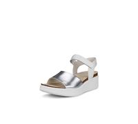 ECCO Damen Flowt Wedge Kork Sandale, Reines Silber/Weiß, 39/39.5 EU