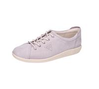 ECCO Damen Sneaker Soft 2.0 Tie – leichte und flexible Sohle – Grau/Rose – Gr. 39