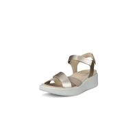 ECCO Sandale Flowt – Vollnarben- & Nubukleder – Gold/Weiß – Damen Größe 40