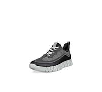 ECCO Sneaker Gruuv Lea (Premium-Leder, Mesh-Gewebe) schwarz/grau Herren, Größe Euro (US) 43