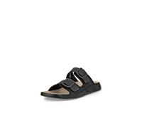 ECCO Herren Cozmo Two Band Buckle Schiebe-Sandalen, schwarzes Nubukleder