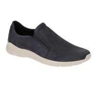 Ecco Herren Slipper Irving Leder perforiert Blau Größe 46