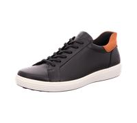 Ecco Sneaker Soft 7 Easy Slip Herren Leder Schwarz/Cognac Gr. 40