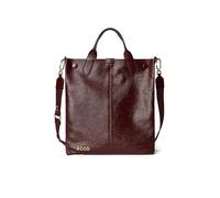 ECCO North-South Tote Soft Travel, Burgunderrotes glänzendes genarbtes Leder, Large, North-South Tote Soft Travel