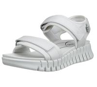 Sandalette ECCO "ECCO GRUUV SOL W", Damen, Gr. 37, weiß, Leder, Schuhe Sandalette, Plateau, Sommerschuh, Sandalette mit praktischem Klettverschluss (97417043-37) weiß