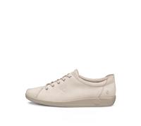 Schnürschuh ECCO "Ecco Soft 2.0", Damen, Gr. 42, creme, Leder, Schuhe Schnürschuh, Freizeitschuh, Halbschuh, Schnürschuh mit dezenter Logo Prägung (52826163-42) creme