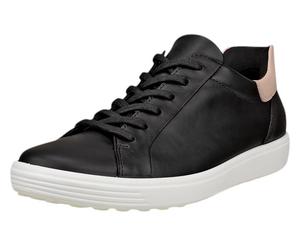 ECCO Sneaker Soft 7 Easy Slip Low (Premium-Leder) schwarz/weiss Damen, Größe Euro (US) 39