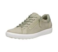 ECCO Sneaker Soft 7 Side Zip Lace (Premium-Vollnarbenleder) olivegrün Damen, Größe Euro (US) 37