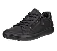ECCO Sneaker Soft 7 Side Zip Lace (Premium-Vollnarbenleder) schwarz Damen, Größe Euro (US) 40