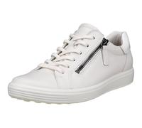 ECCO Sneaker Soft 7 Side Zip Lace (Premium-Vollnarbenleder) weiss Damen, Größe Euro (US) 39