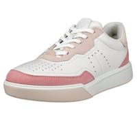 Ecco Sneaker Street Court Damen Premium-Leder Weiß/Rosa Größe 40
