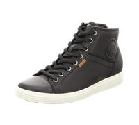 Ecco W Soft 7 Mid Black, Größe EU 39 - Damen Freizeitschuh, Farbe Schwarz
