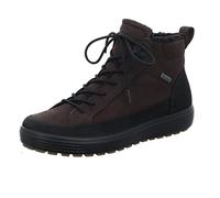 Ecco Herren Stiefel Soft 7 Tred High-Cut – Nubukleder, wasserdicht, schwarz/braun – Größe 44
