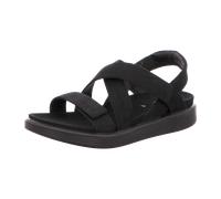 Ecco Soft Sandalen schwarz Kreuzriemen Nubuck 238813 für Damen, schwarz, Größe 39 EU