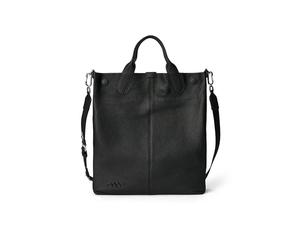 ECCO Unisex North-South Tote Soft Travel Tasche, Schwarzes genarbtes Leder