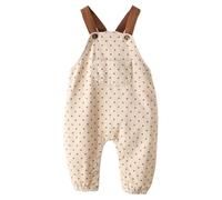 Echinodon Baby Cord Latzhose mit Blumenmuster Jungen Mädchen Freizeit Overall Baumwolle Babykleidung Hose für 0-3 Jahre Weiß 2