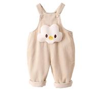 Echinodon Baby Cord Latzhose mit Wolken-Applikation Freizeit Overall Baumwolle Babykleidung Jungen Mädchen Hose für 0-3 Jahre Beige 4