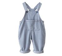 Echinodon Baby Latzhose mit Streifenmuster Freizeit Overall Baumwolle Babykleidung Jungen Mädchen Hose für 0-3 Jahre Kleinkinder Blau 8