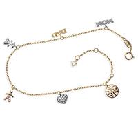 Echt 8 Karat Gold 333 Bettelarmband mit 7 Charms variable Länge 17 bis 20cm (Art.401011)