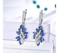 Echt 925 Sterling Silber Koreanische Ohrclips Erstellt Saphir Edelstein Ohrringe Für Frauen Hochzeitsgeschenk Edlen Schmuck