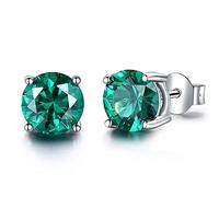 Echt 925 Sterling Silber Schmuck Erstellt Russische Smaragd Ohrstecker Elegant Für Frauen Geburtstagsgeschenke