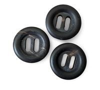 Echt Horn Knöpfe 20mm oder 22mm - 6er Set - Runde 2-Loch Hornknöpfe schwarz braun - Nähknöpfe für Lederhose, Tracht & DIY (20mm)