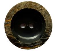 Echt Horn Knopf schwarz/natur Büffelhorn / 2-Loch / 28 mm/Set. 8 Stück/Lüna Knöpfe