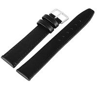 Echt Leder Uhrenarmband Uhrenband Ersatzband Ersatzarmband Uhrband Armband und Nahtfarbe schwarz Stegbreite 24mm, Stärke 3mm, Gesamtlänge 18cm glatte Prägung silberfarbige Dornschließe 830210101024