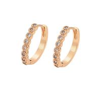 Echt Ohrringe Rose Gold 375 9 Karat mit Lab Diamant, Klassiker Creole