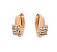 Echt Schmuck 375 Rosegold Ohrringe mit Lab Diamant, Klassiker Creole