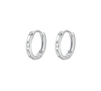Echt Schmuck Ohrringe 950 Platin mit Rund Diamant, Klassiker Creole