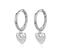 Echte 925 Sterling Silber Mode Minimalistische Liebe Herz Anhänger Creolen Für Frauen Hochzeit Schmuck