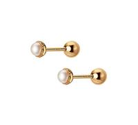 Echte 925 Sterling Silber Mode Synthese Perle Schraube Ohrstecker Für Frauen Kinder Mini Minimalistischen Schmuck