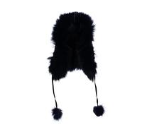 Echte Fuchspelz Bombermütze Damen Wetter Waschbär Pelz Ohrenklappe Warme Trapper Mütze Nylon Shell mit Pelz Pom