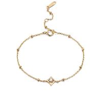 Echte Gold Au 375/585/750 Armband mit Grün Lab Smaragd, Zart Stern 9K/14K/18K Gelbgold Armreifen