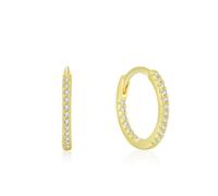 Echte Goldschmuck Ohrringe Au750 Gold mit Lab Diamant, Ewigkeit Form | 18K Gelbgold Creole