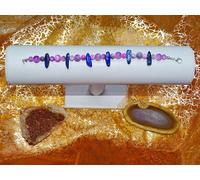 Echte Hingucker Edelsteinarmband aus Lapislazuli und pink-weißer Jade - Unikat