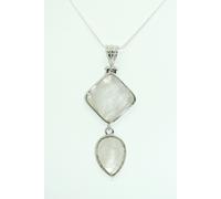 Echte Hingucker Edle Silberkette mit Bergkristall Anhänger