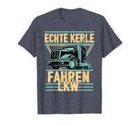 Echte Kerle Fahren LKW Fahrer Fernfahrer T-Shirt, Herren, Blau Meliert, 4XL