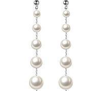 Echte Neueste 925 Sterling Silber Mode Synthese Perle 6 cm Lange Ohrstecker Für Frauen Mädchen Hochzeit Schmuck