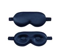 Echte Seide 3D Stereoskopische Augenmaske Maulbeerseide Schattierung Nicht Druck Auge Gummiband Schlaf Reise für Schlaf(Blue)