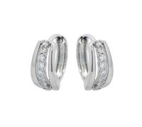 Echter Schmuck Ohrringe 14K Weißgold mit Rund Diamant, Ewigkeit Creole