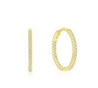 Echtes 9K 375 Gelbgold Ohrringe mit Labor Diamant, Ewigkeit Creole