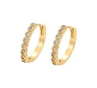 Echtes Gold Au585 14K Ohrringe mit Labor Diamant, Klassiker Creole